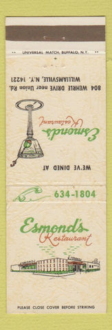 Matchbook Cover - Esmond's Restaurant Williamsville NY