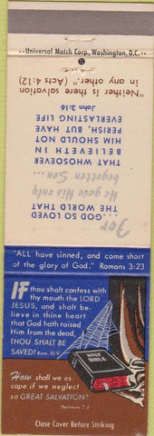 Matchbook Cover - Bible Versus Knotty Pine Restaurant Marion IN