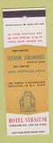 Matchbook Cover - Hotel Syracuse NY Country House