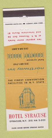 Matchbook Cover - Hotel Syracuse NY Country House