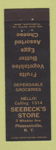 Matchbook Cover - Seebeck's Store Pleasantville NY grocery