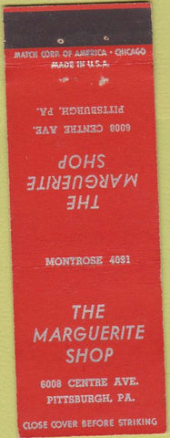 Matchbook Cover - Marguerite Shop Pittsburgh PA