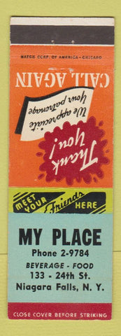 Matchbook Cover - My Place Niagara Falls NY