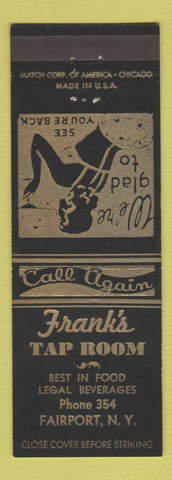 Matchbook Cover - Frank's Tap Room Fairport NY girlie
