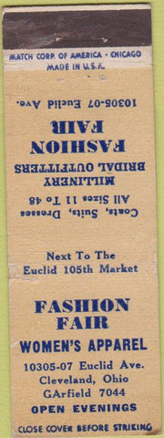 Matchbook Cover - Women's Clothes Cleveland OH Fashion Fair