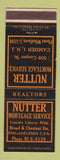 Matchbook Cover - Nutter Mortgage Service Philadelphia PA Camden NJ