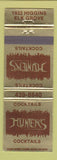 Matchbook Cover - Hunter's Bar Elk Grove IL