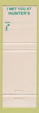 Matchbook Cover - Hunter's Bar Elk Grove IL