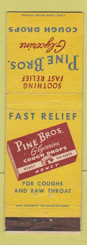Matchbook Cover - Pine Bros Cough Drops