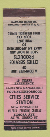 Matchbook Cover - Cities oil gas Elizabeth NJ WEAR