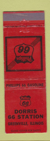 Matchbook Cover - Phillips 66 oil gas Dorris Greenville IL