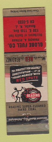 Matchbook Cover - Reading Coal Globe Fuel Roselle NJ WEAR