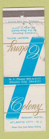 Matchbook Cover - Colony Resort Motel Atlantic City NJ WEAR