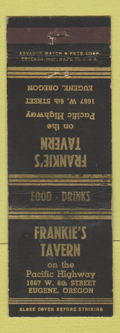 Matchbook Cover - Frankie's Tavern Eugene OR ADVANCE