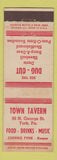 Matchbook Cover - Town Tavern Dug Out York PA ADVANCE