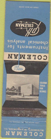 Matchbook Cover - Coleman Chemical Analysis Instruments Maywood IL