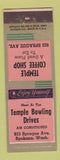Matchbook Cover - Temple Bowling Spokane WA Coffee Shop ADVANCE
