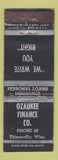 Matchbook Cover - Ozaukee Finance Thiensville WI ADVANCE WORN