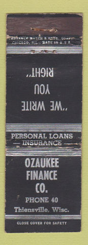 Matchbook Cover - Ozaukee Finance Thiensville WI ADVANCE WORN