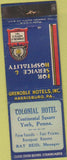 Matchbook Cover - Colonial Hotel York PA