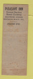Matchbook Cover - Pleasant Inn Dover DE ADVANCE