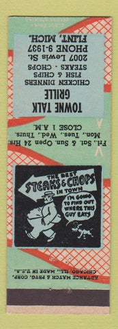 Matchbook Cover - Towne Talk Grille Flint MI ADVANCE