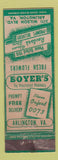 Matchbook Cover - Boyer's Flower Store Arlington VA ADVANCE WEAR