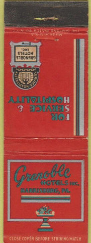 Matchbook Cover - Grenoble Hotels Harrisburg PA