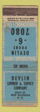 Matchbook Cover - Devlin Lumber Supply New Rochelle NY ADVANCE WEAR