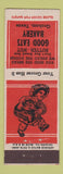 Matchbook Cover - Good Eats Bakery Graham TX ADVANCE
