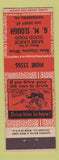 Matchbook Cover - GM Slough Restaurant Harrisburg PA ADVANCE RED