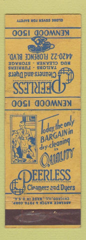 Matchbook Cover - Peerless Cleaners Dyers ADVANCE