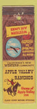 Matchbook Cover - Western Airlines Apple Valley Ranchos CA