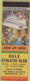 Matchbook Cover - Dale Atheltic Club Rockdale IL hillbilly