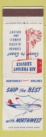 Matchbook Cover - Northwest Orient Airlines Air Freight WEAR