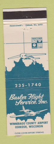 Matchbook Cover - Basler Flight Service Oshkosh WI Winnebago County Airport