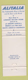 Matchbook Cover - Alitalia Airlines