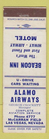 Matchbook Cover - Alamo Airways Las Vegas NV Beacon Inn