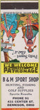 Matchbook Cover - B and M Sport Shop Dennison OH hillbilly