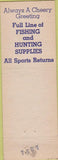 Matchbook Cover - B and M Sport Shop Dennison OH hillbilly
