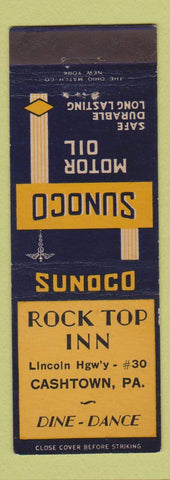 Matchbook Cover - Rock Top Inn Cashtown PA Sunoco oil gas WEAR