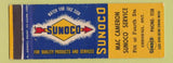 Matchbook Cover - Mac Cameron Sunoco oil gas Cornwall ON