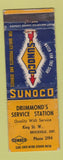 Matchbook Cover - Sunoco oil gas Drummond's Brockville ON WORN