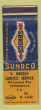 Matchbook Cover - V Nadeau Sunoco oil gas Victoriaville QC WEAR