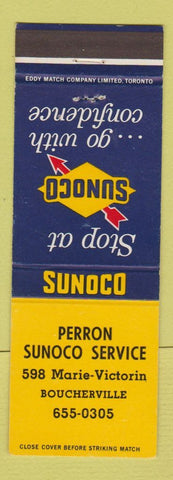 Matchbook Cover - Perron Sunoco oil gas Boucherville QC