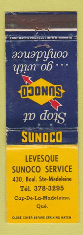 Matchbook Cover - Levesque Sunoco oil gas Cap de La Madeleine QC WORN