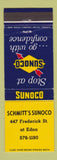 Matchbook Cover - Schmitt's Sunoco oil gas Canada WEAR