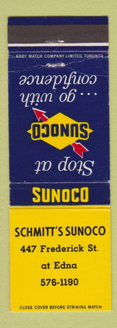 Matchbook Cover - Schmitt's Sunoco oil gas Canada WEAR