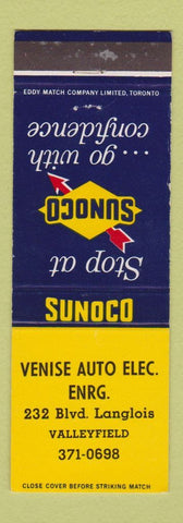 Matchbook Cover - Venise Sunoco oil gas Valleyfield QC