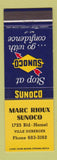 Matchbook Cover - Marc Rioux Sunoco oil gas Ville Duberger QC